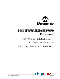 Datasheet PIC18F8585 manufacturer Microchip