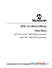 Datasheet rfPIC12C509AF/SS manufacturer Microchip