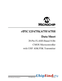 Datasheet RFPIC12F675 manufacturer Microchip