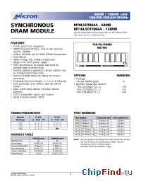 Datasheet MT16LSDT1664A-10C manufacturer Micron