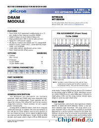 Datasheet MT18D836 manufacturer Micron