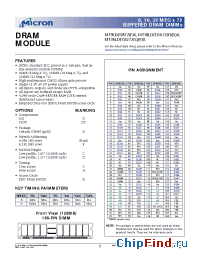 Datasheet MT18LDT1672FDG-xX manufacturer Micron