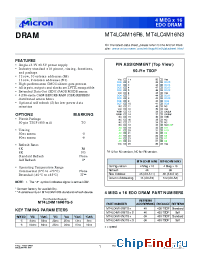 Datasheet MT4LC4M16R6TG-5 manufacturer Micron