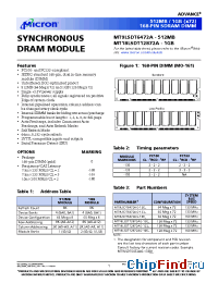 Datasheet MT9LSDT6472A manufacturer Micron