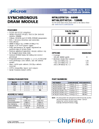 Datasheet MT9LSDT872A-10C manufacturer Micron