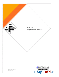 Datasheet HAL114SO-A manufacturer Micronas