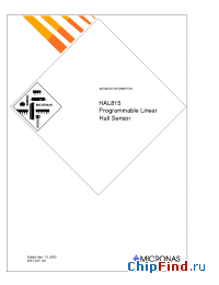 Datasheet HAL815 manufacturer Micronas