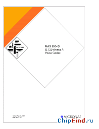 Datasheet MAS3504D manufacturer Micronas
