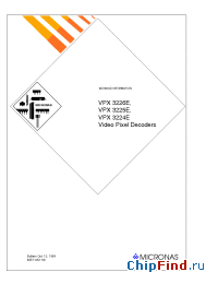 Datasheet VPX322XE manufacturer Micronas