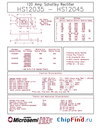 Datasheet 124NQ045 manufacturer Microsemi