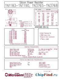 Datasheet 1N1183A manufacturer Microsemi