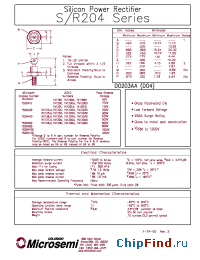 Datasheet 1N1199AR manufacturer Microsemi