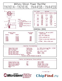 Datasheet 1N1616R manufacturer Microsemi