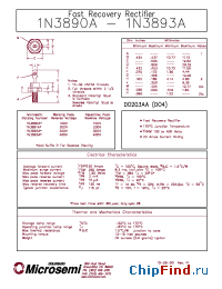 Datasheet 1N3892AR manufacturer Microsemi