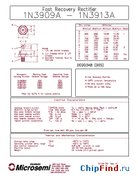 Datasheet 1N3910AR manufacturer Microsemi