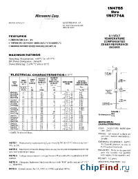 Datasheet 1N4767 manufacturer Microsemi