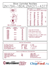 Datasheet 2N1794 manufacturer Microsemi