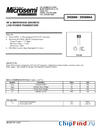 Datasheet 2N3866 manufacturer Microsemi