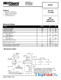 Datasheet 2N4033 manufacturer Microsemi