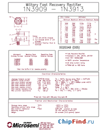 Datasheet JAN1N3910 manufacturer Microsemi
