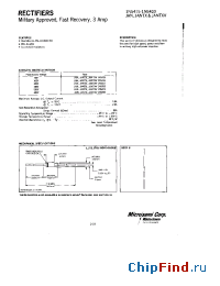 Datasheet JANTXV1N5419US manufacturer Microsemi