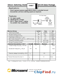 Datasheet LL4607 manufacturer Microsemi