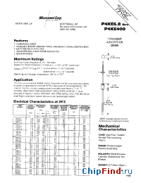 Datasheet P4KE10A manufacturer Microsemi