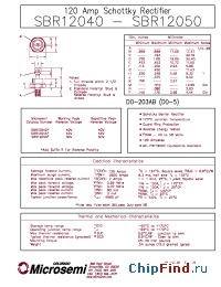 Datasheet SBR12050 manufacturer Microsemi