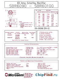 Datasheet SBR6090 manufacturer Microsemi