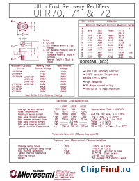 Datasheet UFR7280 manufacturer Microsemi