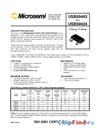 Datasheet USB50412 manufacturer Microsemi