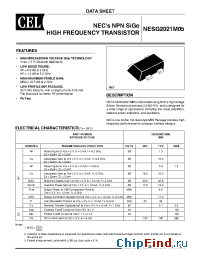 Datasheet NESG2021M05-T1-A manufacturer Mimix