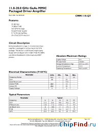 Datasheet PB-CMM1118-0000 manufacturer Mimix