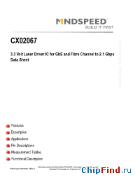 Datasheet CX02067B24 manufacturer Mindspeed
