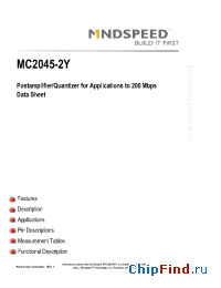 Datasheet MC2045-2YDIEWP manufacturer Mindspeed