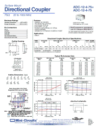Datasheet ADC-12-4-75+ manufacturer Mini-Circuits