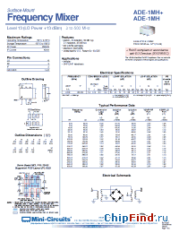 Datasheet ADE-1MH+ manufacturer Mini-Circuits