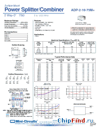 Datasheet ADP-2-10-75M+ manufacturer Mini-Circuits