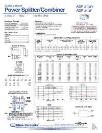 Datasheet ADP-2-1W+ manufacturer Mini-Circuits