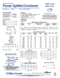 Datasheet ADP-2-20+ manufacturer Mini-Circuits