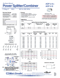 Datasheet ADP-2-9+ manufacturer Mini-Circuits