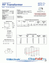 Datasheet ADT2-1T+ manufacturer Mini-Circuits