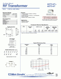 Datasheet ADT3-6T+ manufacturer Mini-Circuits