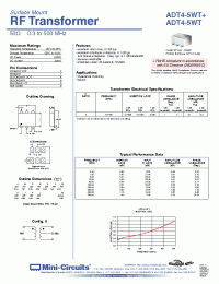 Datasheet ADT4-5WT+ manufacturer Mini-Circuits