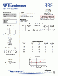 Datasheet ADT4-6T+ manufacturer Mini-Circuits