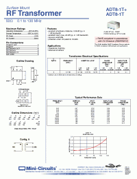 Datasheet ADT8-1T+ manufacturer Mini-Circuits
