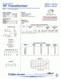 Datasheet ADTL1-18-75+ manufacturer Mini-Circuits