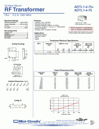 Datasheet ADTL1-4-75+ manufacturer Mini-Circuits