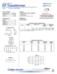 Datasheet ADTT1-6+ manufacturer Mini-Circuits