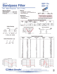 Datasheet BBP-70+ manufacturer Mini-Circuits